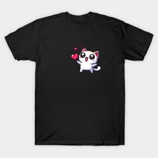 Kawaii kitten with hearts T-Shirt